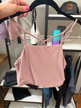 Wolven Dusty Mauve Strappy Cropped Tank